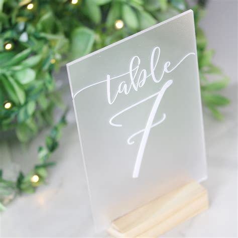 Acrylic Table Numbers Wedding Frosted Acrylic Wedding Decor Etsy