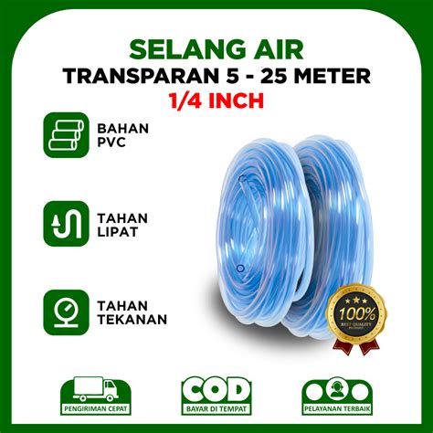 Selang Air Transparan Aerator Dengan Ukuran Inch Meter