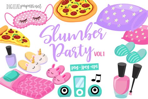 Slumber Party Clipart Slumber Party Birthday Clipart Party Clipart