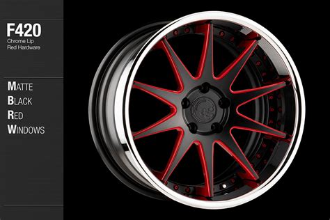 F420 Matte Black Red Chrome Lip Avant Garde Wheels 02 Avant Garde