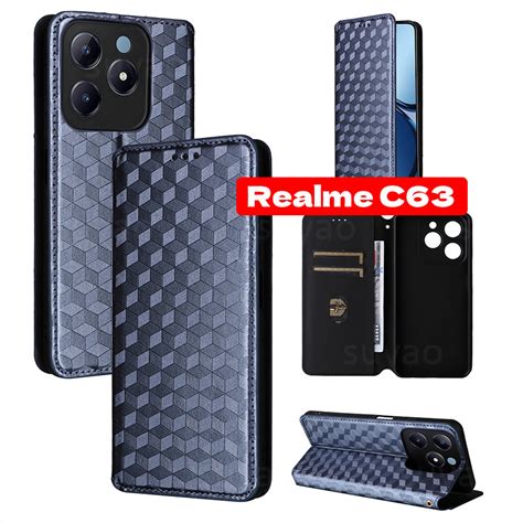 สําหรับrealme C63 C61 C65 4g 2024 เคสโทรศัพท์ฟังก์ชั่นแม่เหล็กกระเป๋า