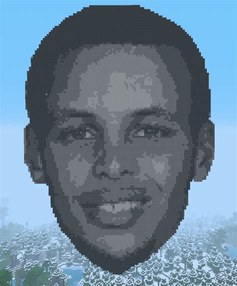 Steph Curry Golden State Warriors Minecraft Pixel Art Made By