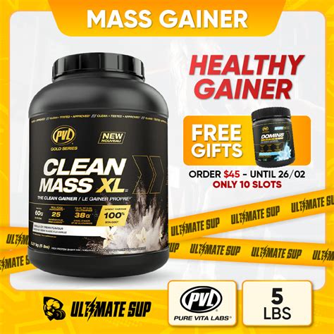 Pvl Clean Mass Xl Weight Gainer Protein Powder Eaas Bcaas And Glutamine Muscle Recovery