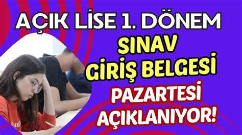 Açık Lise Sınav Yerleri Pazartesi Açıklanıyor Sınav Yeri Nasıl