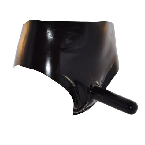 Rubberfashion Latex Heavy Rubber Slip Kurze Sexy Pants Mit Penishülle Und Aufblasbarer Dildo