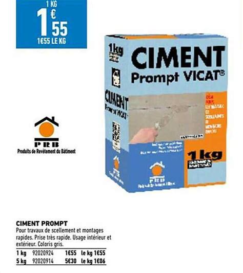 Promo Ciment Prompt Vicat Chez Brico Cash ICatalogue Fr