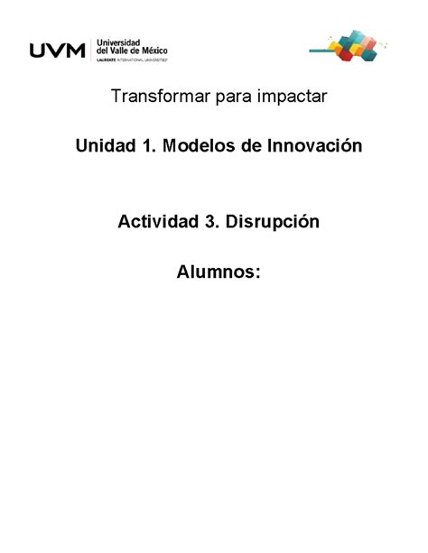 A3 Disrupción Transformar para impactar Transformar para impactar