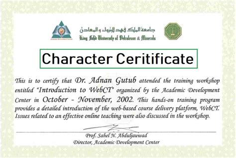 10 Character Certificate Templates Free Word And Pdf Samples