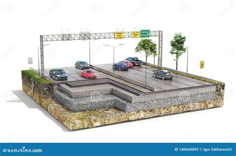 Estrutura Do Revestimento Da Estrada Parte De Estrada Camadas