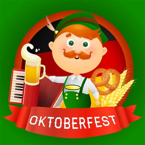 Free Vector | Oktoberfest cartoon man character in traditional costume