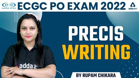 Ecgc Po Exam 2022 Precis Writing By Rupam Chikara Youtube