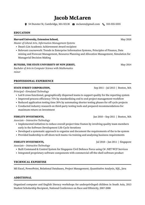 Resume Template Harvard Resume 2 · Classic · Sans Serif By Flowcv