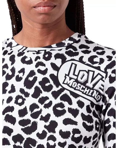 Love Moschino Leopard Print Logo Sweater Sweaters White Size 40 Ebay