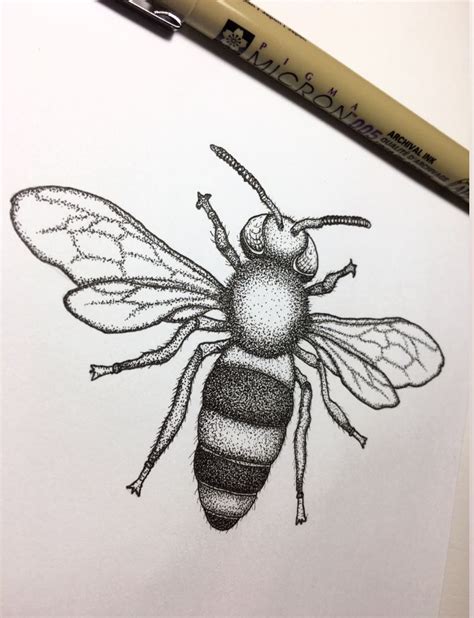 Dotted Drawings Pen Art Drawings Tattoo Drawings Insect Tattoo Bee