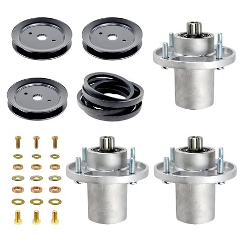 BOSFLAG 3 Pack 607418 Spindle Assembly With 604664 Pulley 797720 Belt