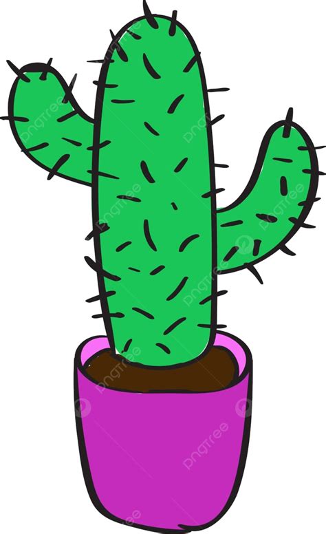 Ilustraci N De Una Planta De Cactus En Maceta En Un Fondo Blanco En