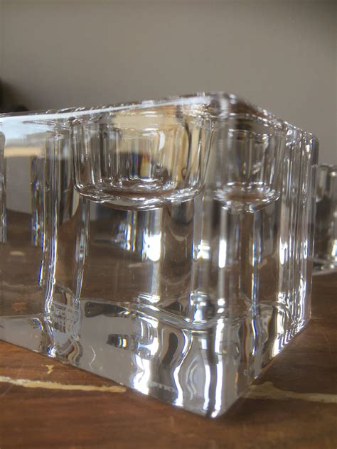 Orrefors Puzzel Votives By Helen Krantz Modern Scandinavian Orrefors Crystal Candle Holders