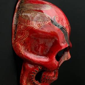 MADE TO ORDER .red Skull Mask. Skull Mask. Halloween Mask. Carnival ...