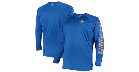 Columbia Royal Florida Gators Big And Tall Terminal Tackle Long Sleeve Omni Shade T Shirt In