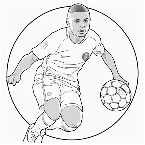 Kylian Mbapp Para Colorear