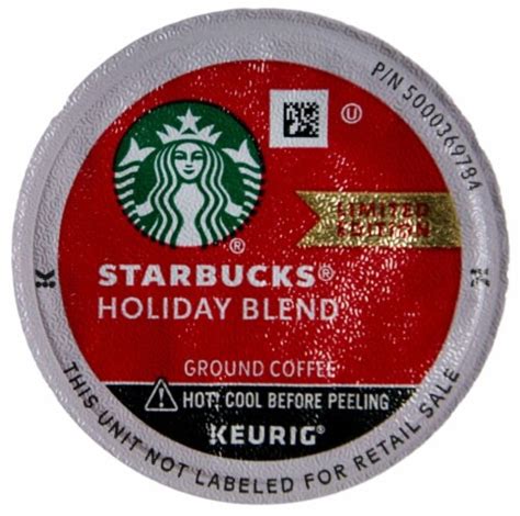 Starbucks Holiday Blend Ground Coffee Medium Roast K Cup Pods 24