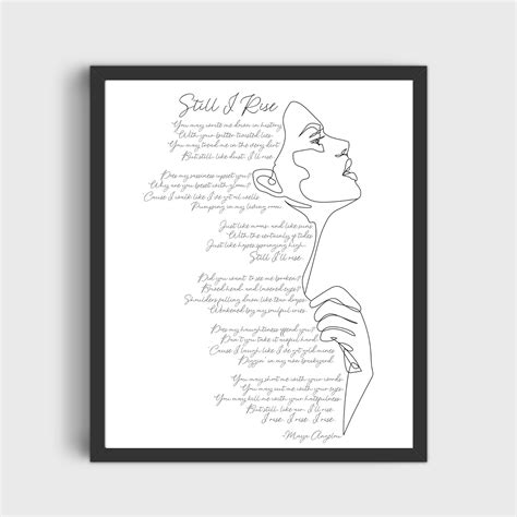 Still I Rise Print Maya Angelou Poem Inspirational Wall Art Etsy