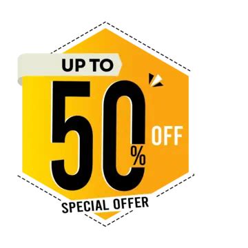 Special Offer 50 Off Label Price Golden Vector Discount 50 Percent Off