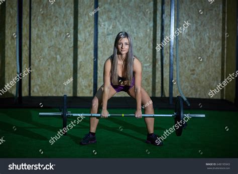 Sexy Blonde Athletic Woman Mini Shorts Stock Photo Shutterstock