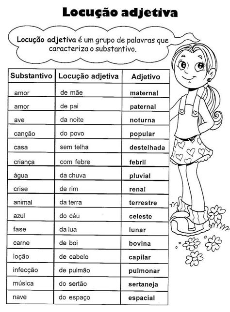 Rosearts Atividades Para Imprimir Adjetivos E Locuções Adjetivas Atividades De Gramática