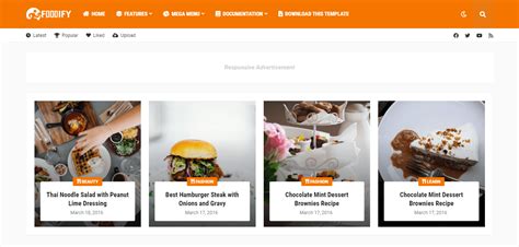 Foodify Blogger Template Created By Soratemplates