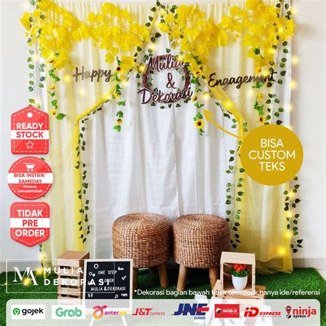 Jual Dekorasi Lamaran Tunangan Backdrop Nikahan Photobooth Diy Akad