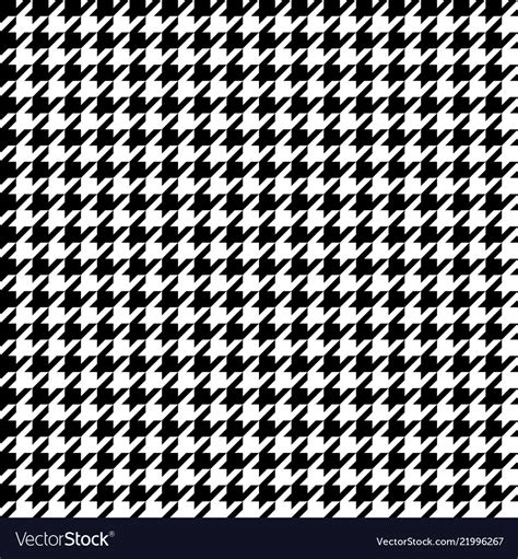 Houndstooth Seamless Pattern Black And White Vector Image