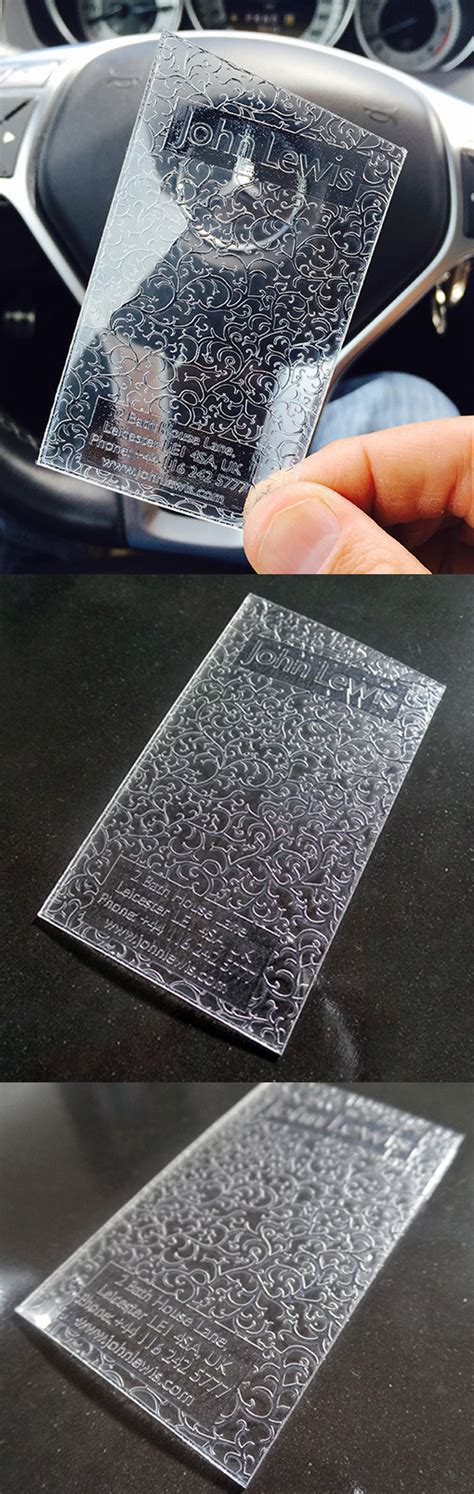 Creative Intricately Patterned Clear Plastic Business Card design ...