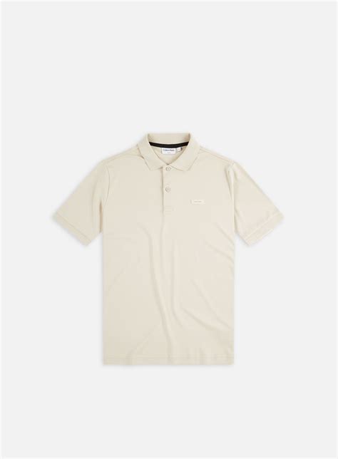 Calvin Klein Jeans Smooth Cotton Polo Shirt Sony Beige Mens