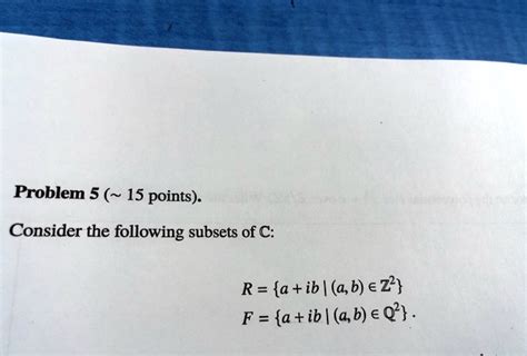 Solved Problem Points Consider The Following Subsets Of C R A