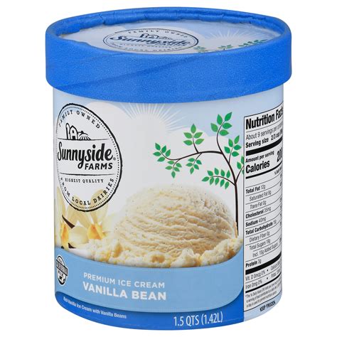 Sunnyside Farms Ice Cream Premium Vanilla Bean Front Right Elevated