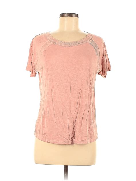 Rose Olive Solid Pink Short Sleeve Top Size M 50 Off Thredup