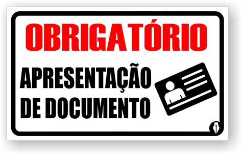 Placa Obrigat Rio Apresenta O De Documento Vinil Studio Placas E