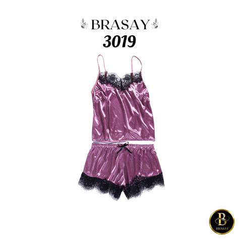 Jual Brasay Lingerie Wanita Cami Top Dengan Celana Pendek Dengan Celana Set Piyama Shopee
