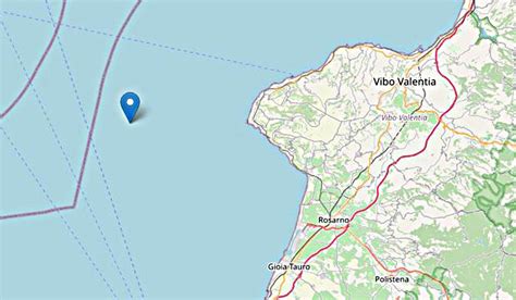 Scossa Di Terremoto In Mare Al Largo Della Provincia Di Vibo Valentia