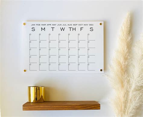 Acrylic White Calendar For Wall ll dry erase board weekly Etsy België