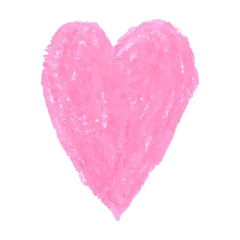 Illustration Of Heart Shape Drawn With Pink Colored Chalk Pastels