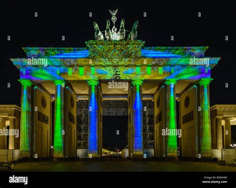 Festival Of Lights The Brandenburg Gate Paris Place Middle Berlin