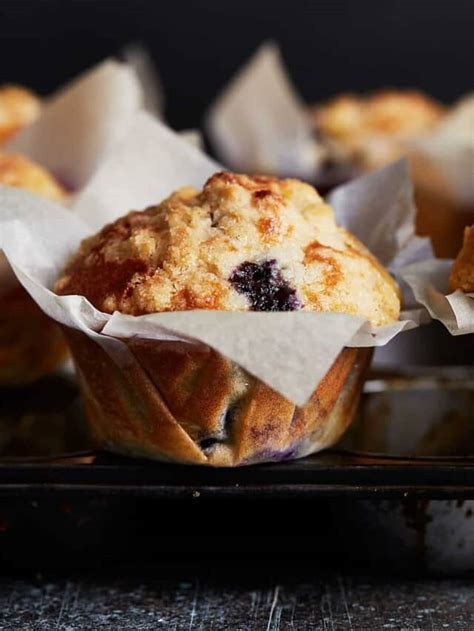 Bakery Style Blueberry Muffins With Streusel Crumb Topping Also The