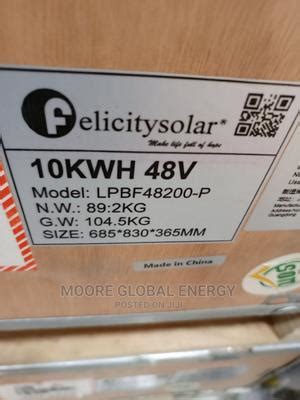 48v 10kwh Felicity Ion Lithium Battery In Ojo Solar Energy Moore