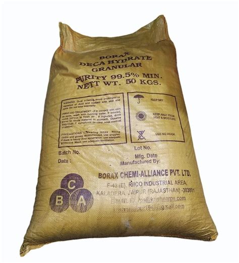 White Granules Borax Decahydrate Granular Kg Hdpe Bag At Rs