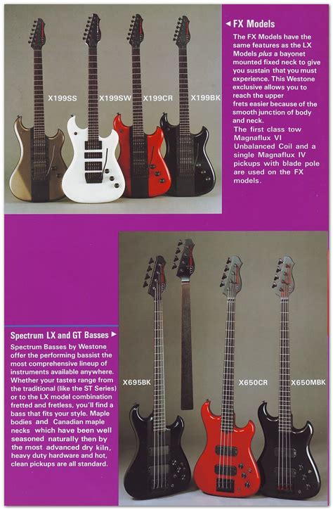 1986 Spectrum Catalogue Westone Guitars The Home Of Westone