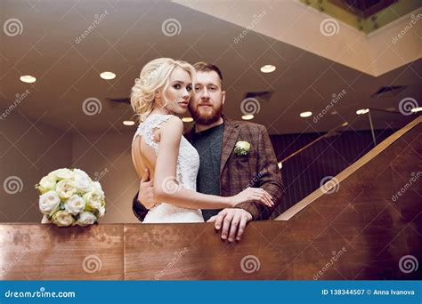 Hipster Groom And The Bride Love And Loyalty Couple In Love Hugs And