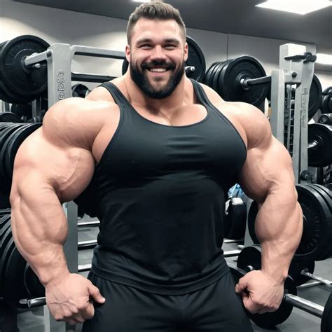 Black Spandex Biggest Bicep Flex Ever Huge Muscular