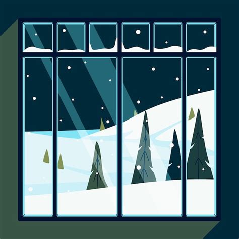 Free Vector Flat Winter Window Illustration